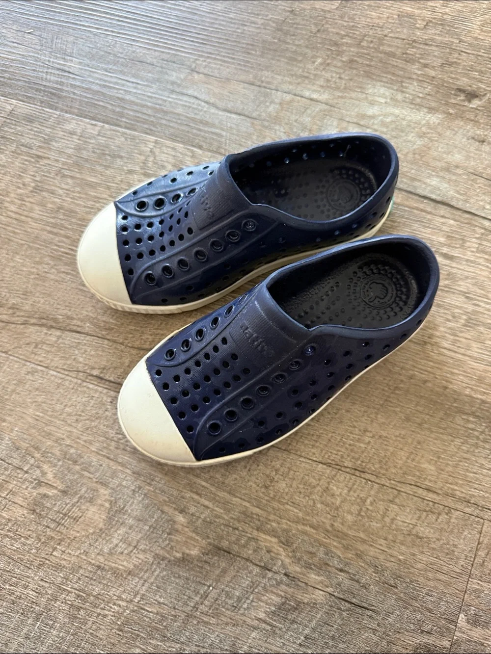 Native Kids Jefferson Slip-On in Navy with White Toe